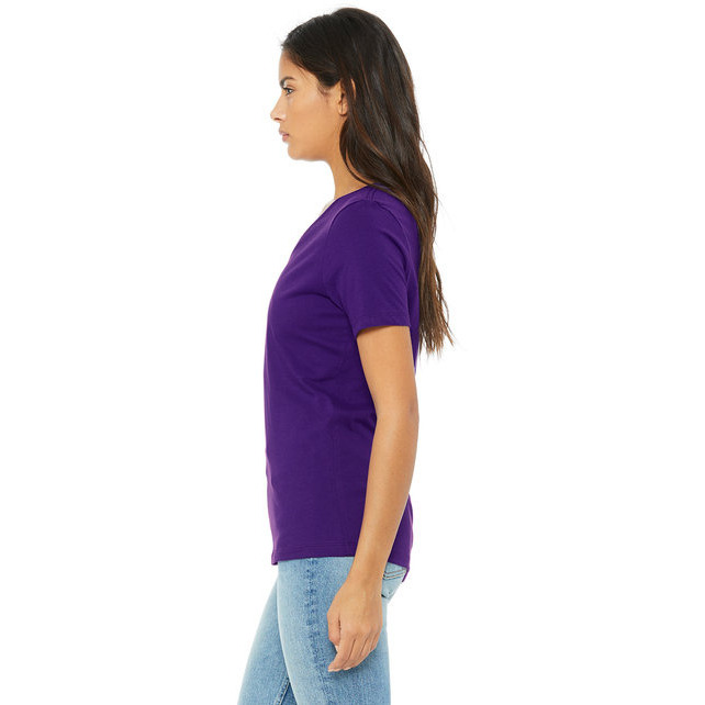 Ladies Relaxed Jersey V-Neck T-Shirt - BERRY - S(D0102H7KH4X)