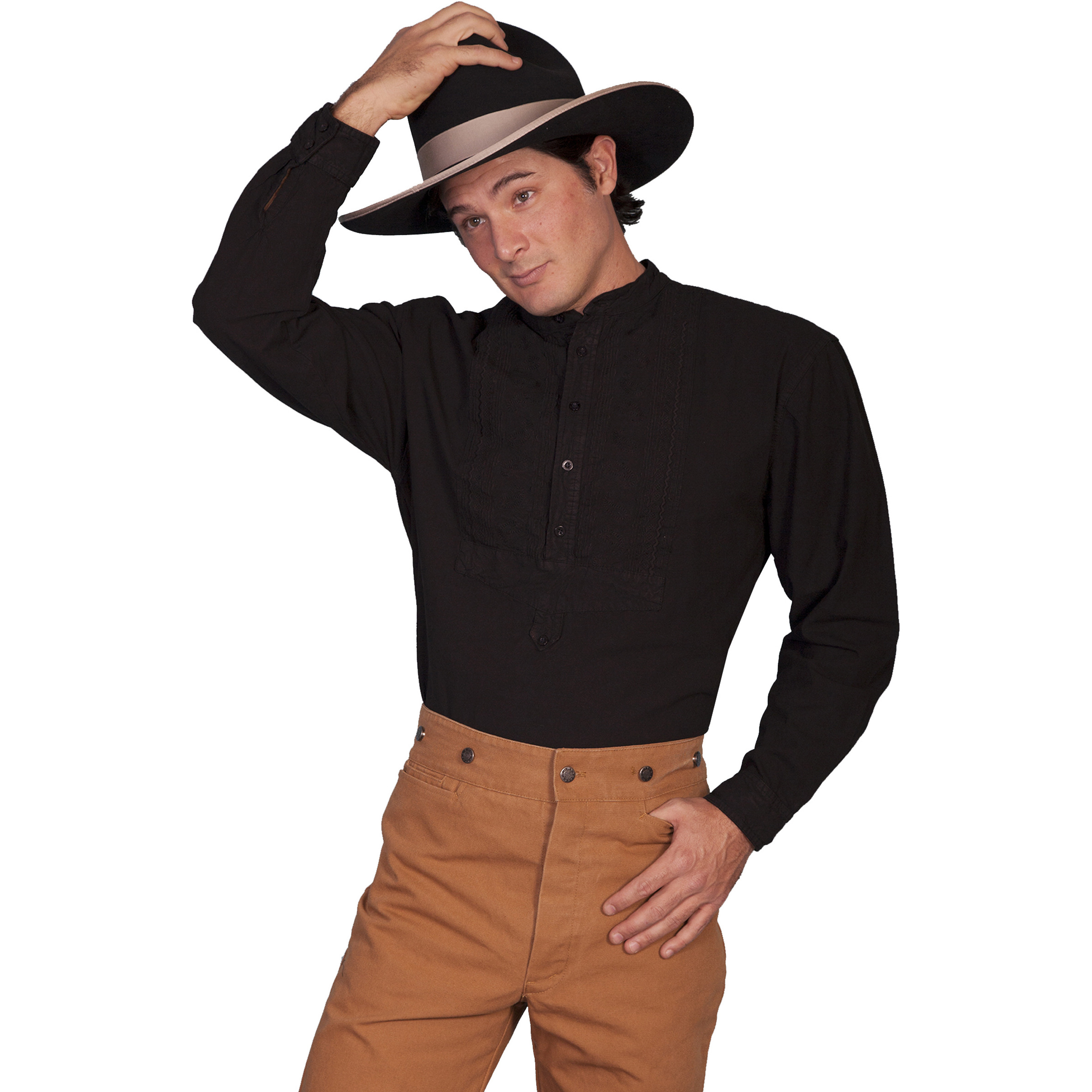 SHIRT W/PAISLEY INSET BIB