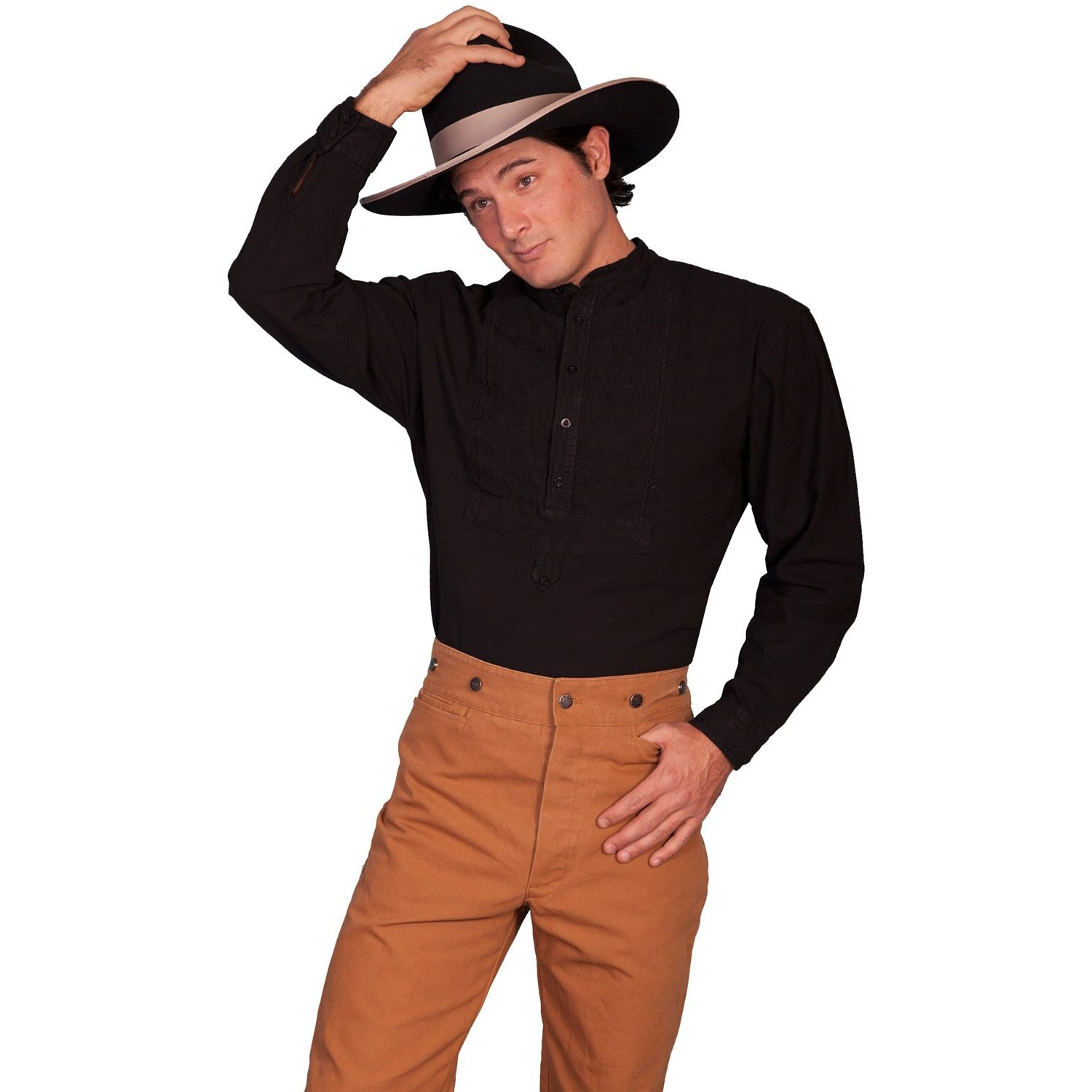 SHIRT W/PAISLEY INSET BIB