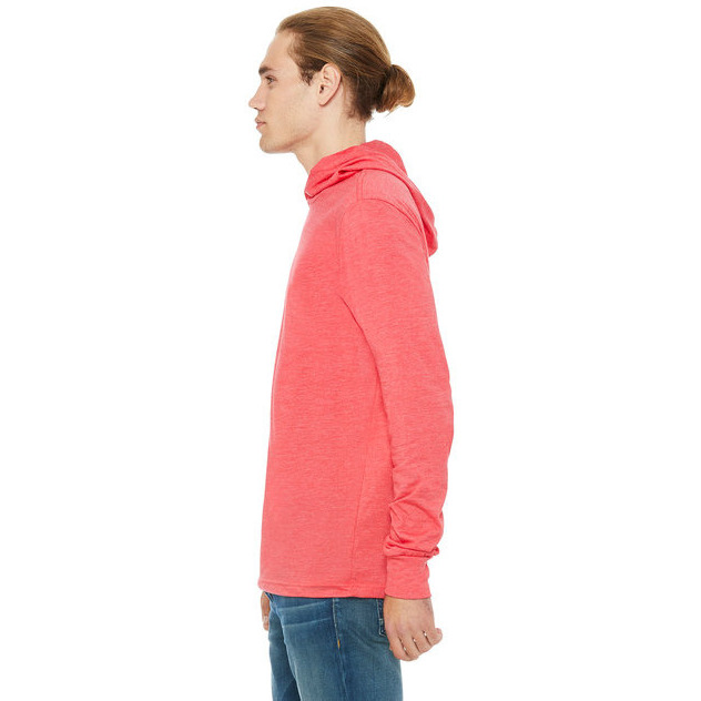 Unisex Jersey Long-Sleeve Hoodie - HEATHER NAVY - XS(D0102H7WF9P)