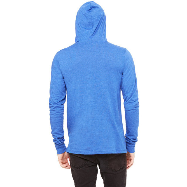 Unisex Jersey Long-Sleeve Hoodie - HEATHER NAVY - XS(D0102H7WFPX)