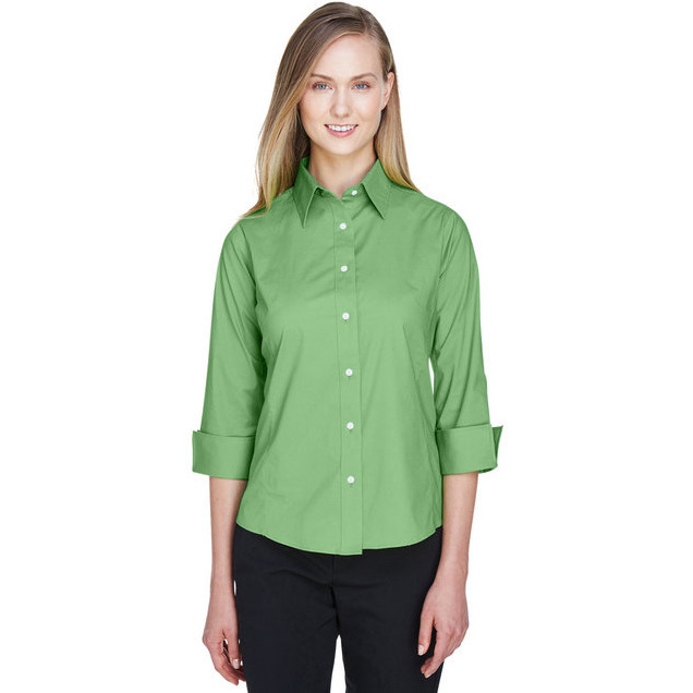 Ladies Perfect Fit34-Sleeve Stretch Poplin Blouse - LIME - S(D0102H7YEg8)