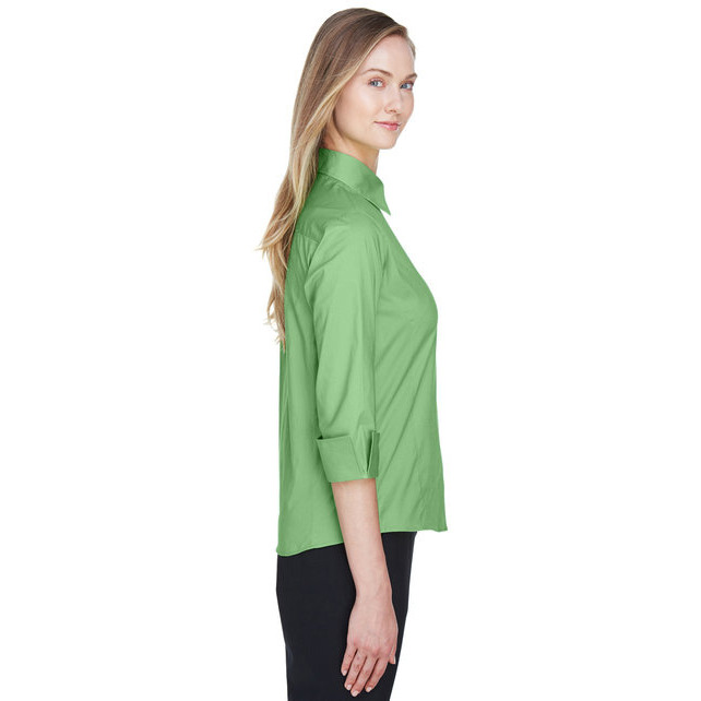 Ladies Perfect Fit34-Sleeve Stretch Poplin Blouse - LIME - S(D0102H7YEg8)