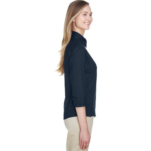 Ladies Perfect Fit34-Sleeve Stretch Poplin Blouse - LIME - S(D0102H7YE18)