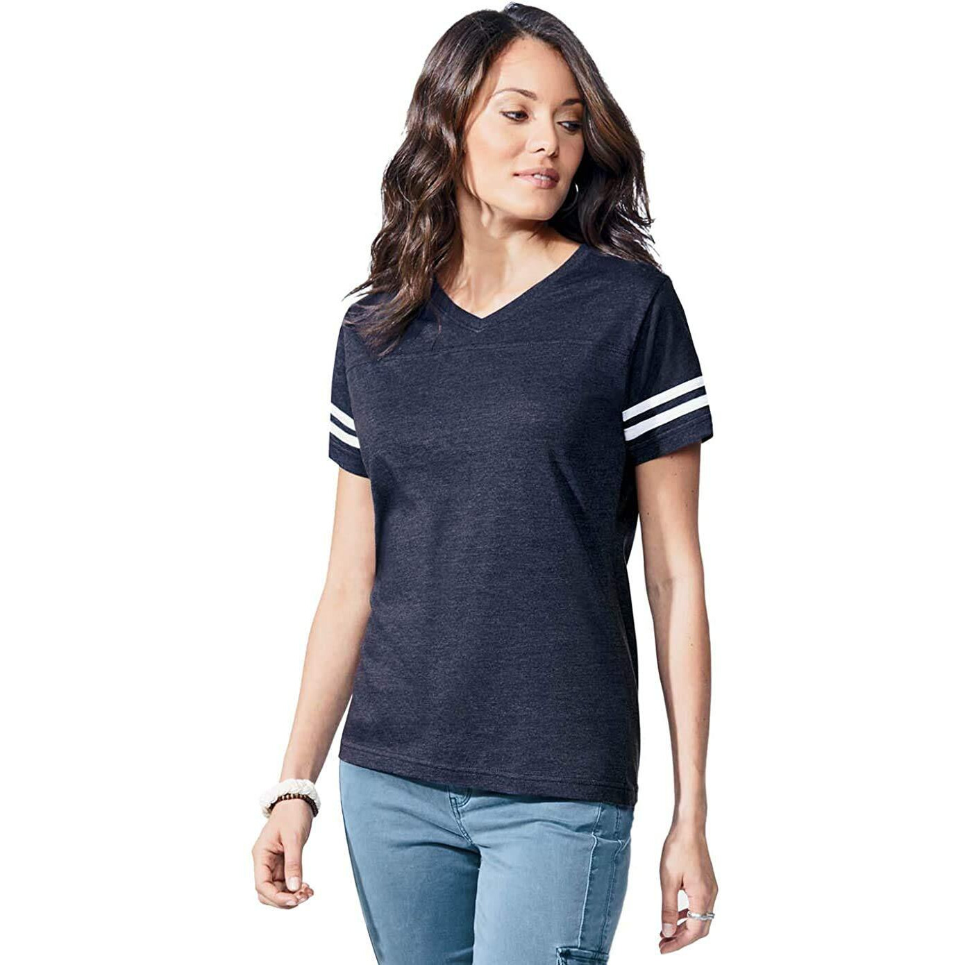 Ladies Football T-Shirt - BLAcK WHITE - 2XL(D0102H2HENW)