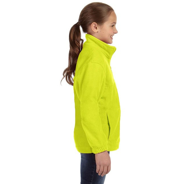 Youth 8 oz Full-Zip Fleece - SAFETY YELLOW - S(D0102H76TZP)