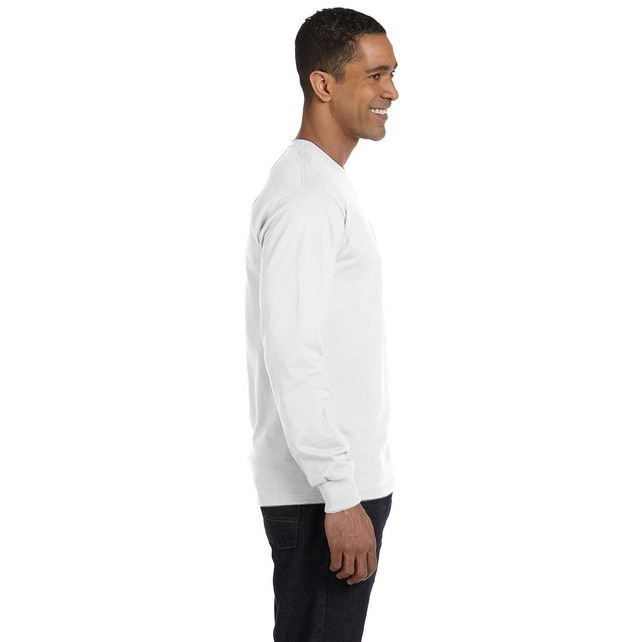 Mens 52 oz comfortSoft cotton Long-Sleeve T-Shirt - WHITE - S(D0102H7KTV2)