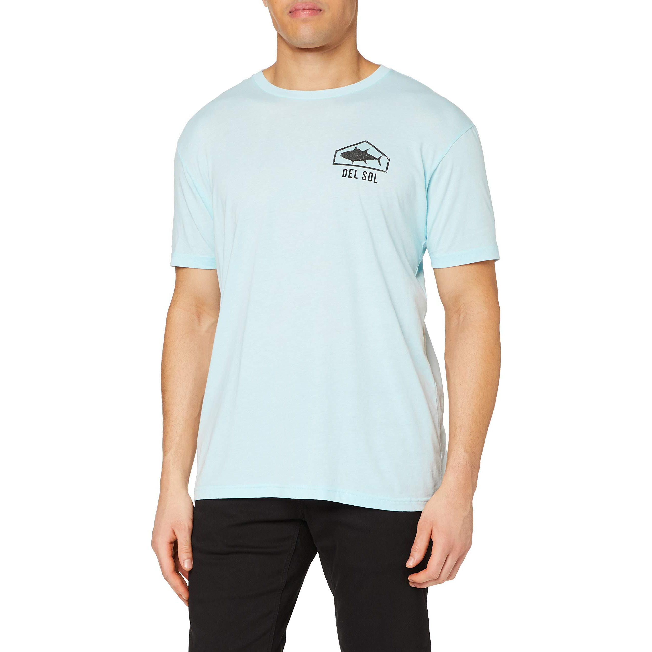 Men Classic Crew Tee - Big Fish-Ice Blue by DelSol for Men - 1 Pc T-Shirt (XL)