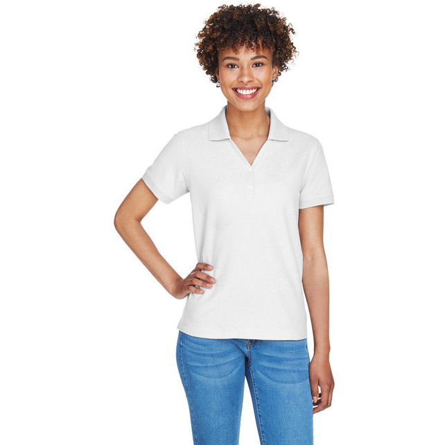 Ladies Pima Piqu Y-collar Polo - WHITE - XS(D0102H7NJ7P)