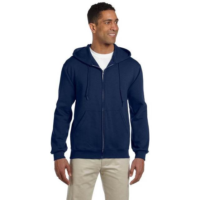 Adult 95 oz Super Sweats NuBlend Fleece Full-Zip Hooded Sweatshirt - BLAcK - S(D0102HI31VA)