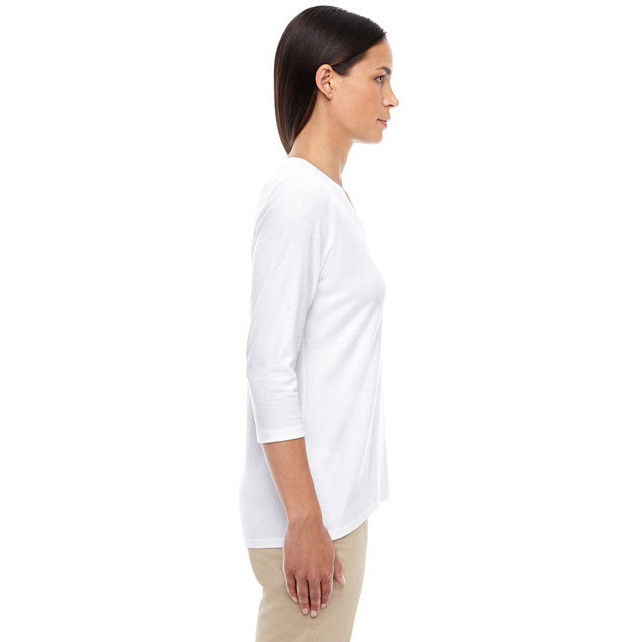 Ladies Perfect FitBracelet-Length V-Neck Top - WHITE - XS(D0102H76WUT)