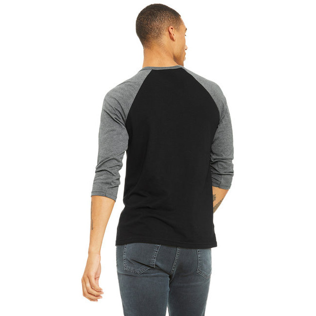 Unisex 34-Sleeve Baseball T-Shirt - gRY cHR BLK TRB - S(D0102H7WgUJ)