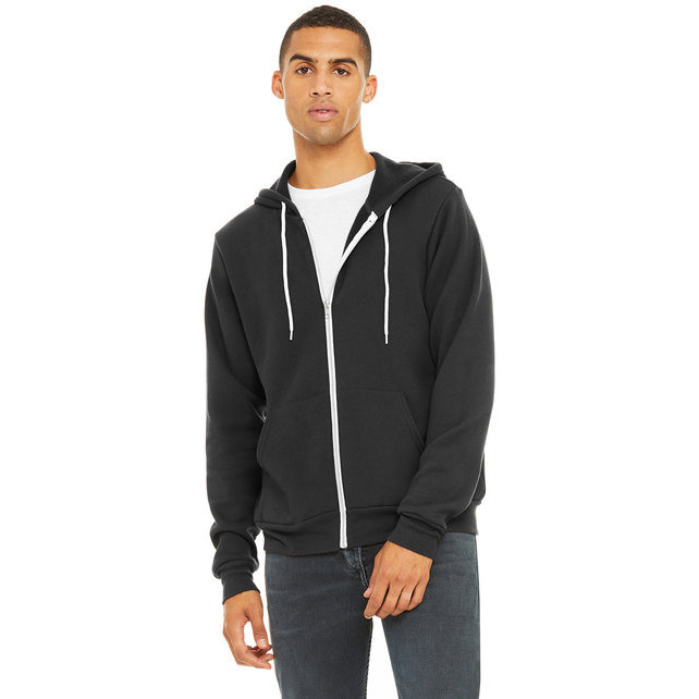 Unisex Sponge Fleece Full-Zip Hooded Sweatshirt - ASPHALT - 2XL(D0102H7WM6X)