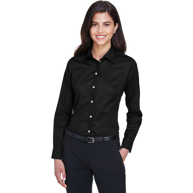 Ladies crown Woven collectionSolid Stretch Twill - BLAcK - XS(D0102H7NBc2)