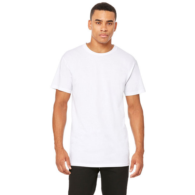 Mens Long Body Urban T-Shirt - WHITE - S(D0102H7WY5X)