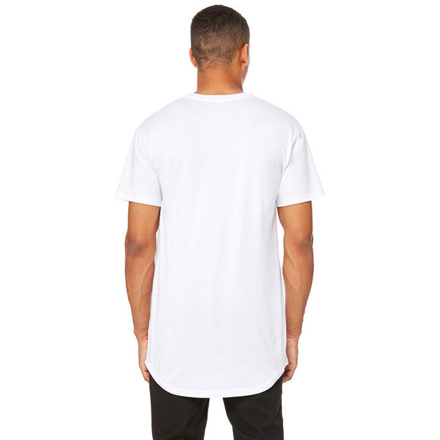 Mens Long Body Urban T-Shirt - WHITE - S(D0102H7WY5X)