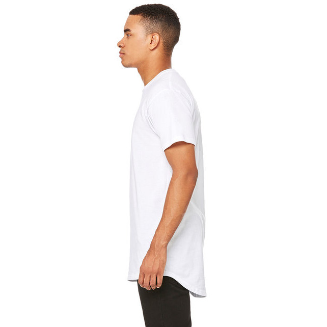 Mens Long Body Urban T-Shirt - WHITE - S(D0102H7WY5X)