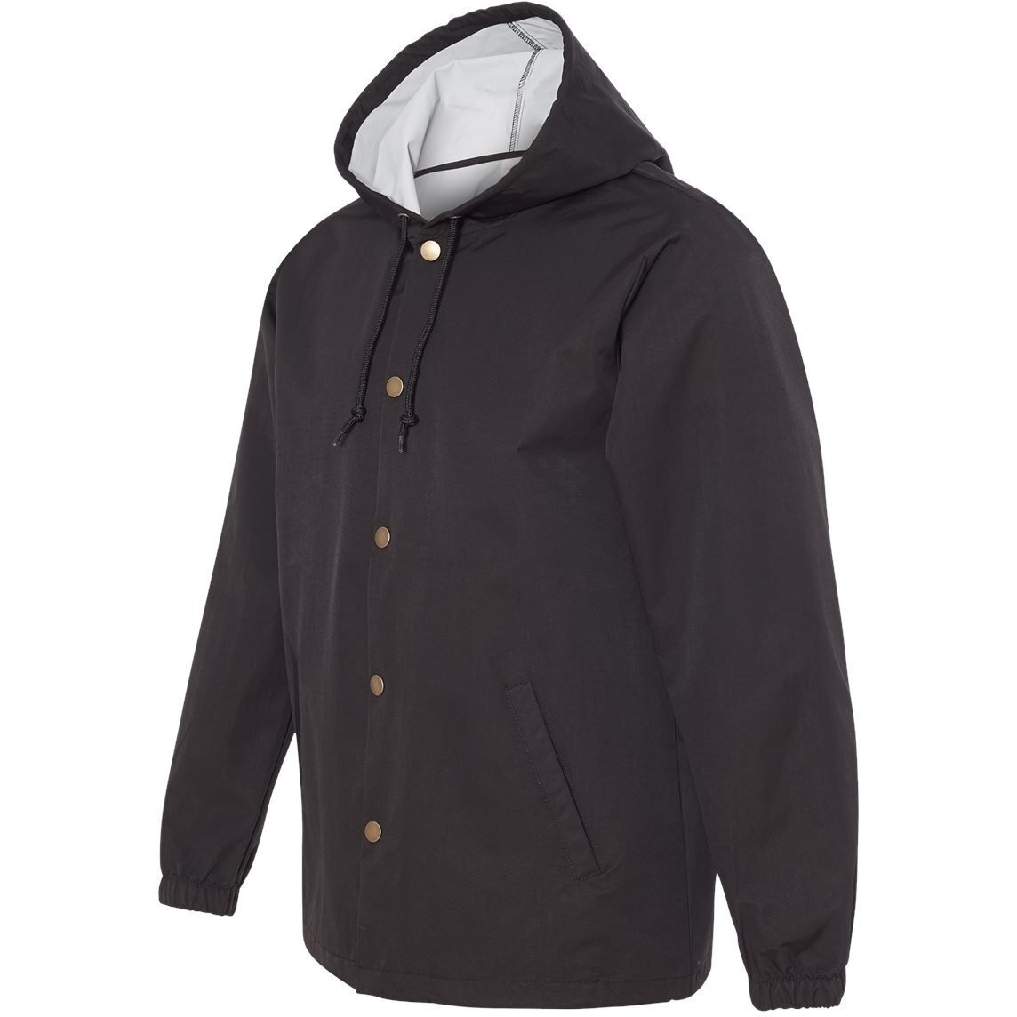 Independent Trading Co. Water-Resistant Hooded Windbreaker - Black, S