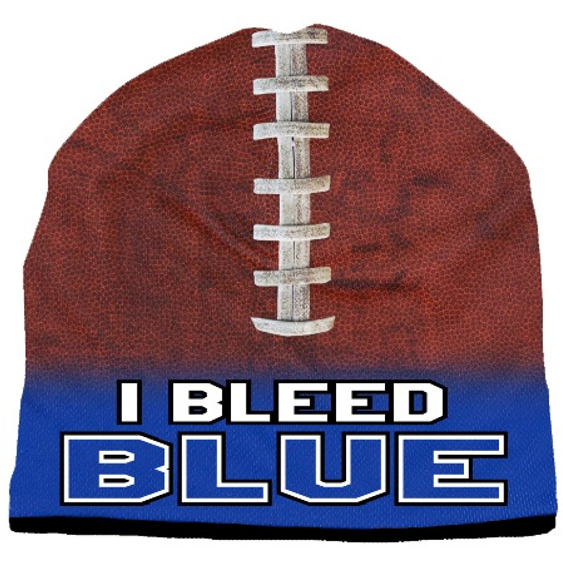 Beanie I Bleed Style Sublimated Football Royal Blue Design