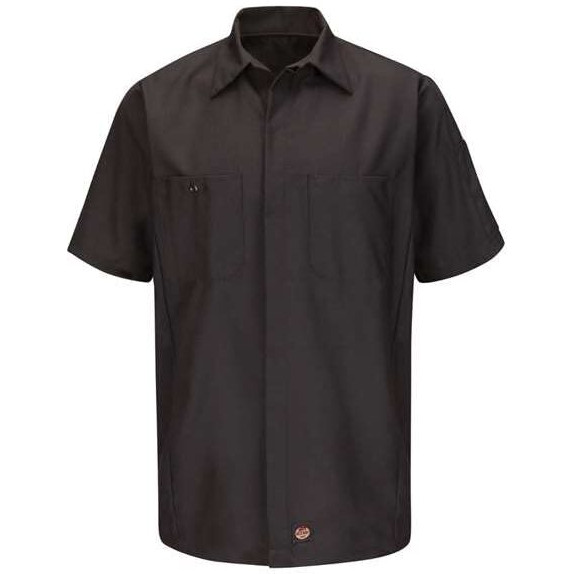 Red Kap Short Sleeve Automotive Crew Shirt - Charcoal, M