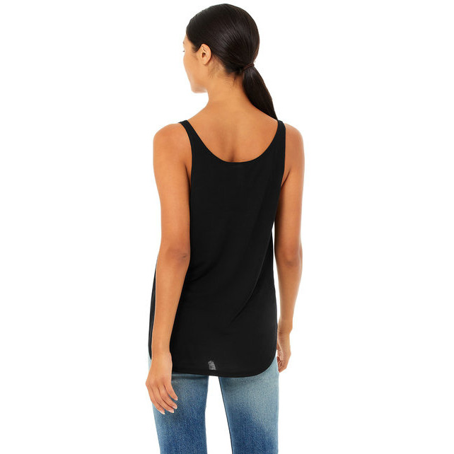 Ladies Flowy Side Slit Tank - BLAcK - S(D0102H7WIH8)