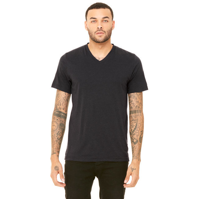 Unisex Triblend V-Neck T-Shirt - BLUE TRIBLEND - S(D0102H7WXK2)