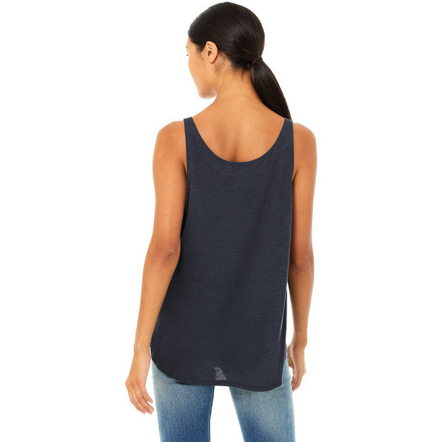 Ladies Flowy Side Slit Tank - BLAcK - S(D0102H7W93T)
