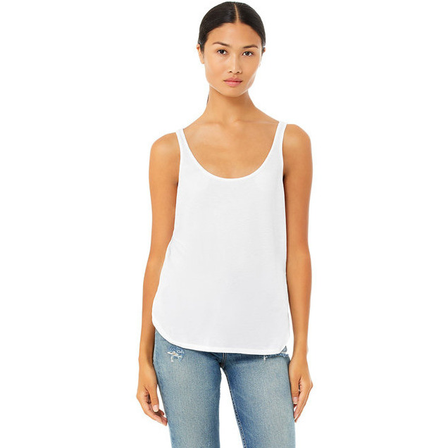 Ladies Flowy Side Slit Tank - BLAcK - S(D0102H7WIXT)