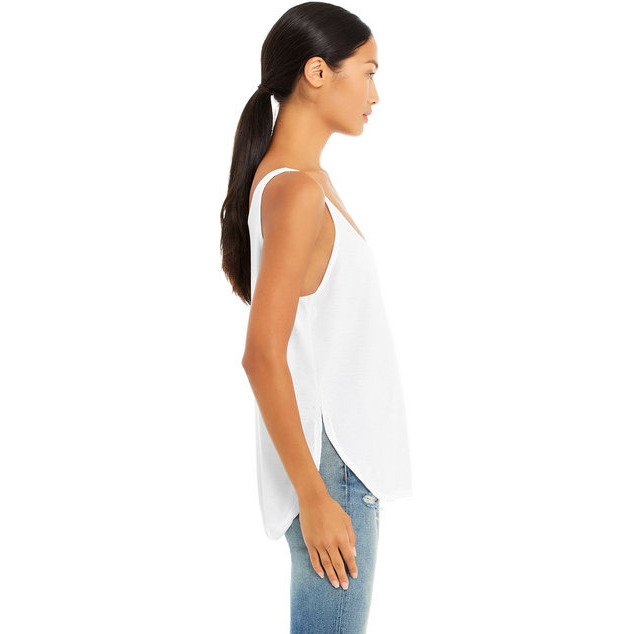 Ladies Flowy Side Slit Tank - BLAcK - S(D0102H7WIXT)