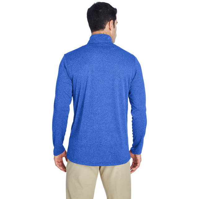 UltraClub 8618 Mens Cool & Dry Heathered Performance Quarter-Zip