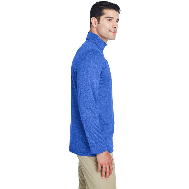 UltraClub 8618 Mens Cool & Dry Heathered Performance Quarter-Zip