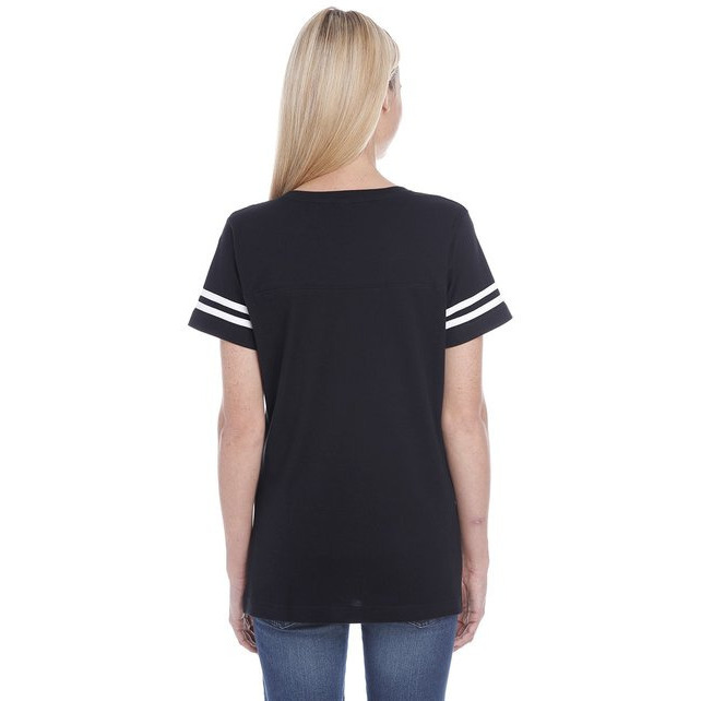 Ladies Football T-Shirt - BLAcK WHITE - 2XL(D0102H2HEMU)
