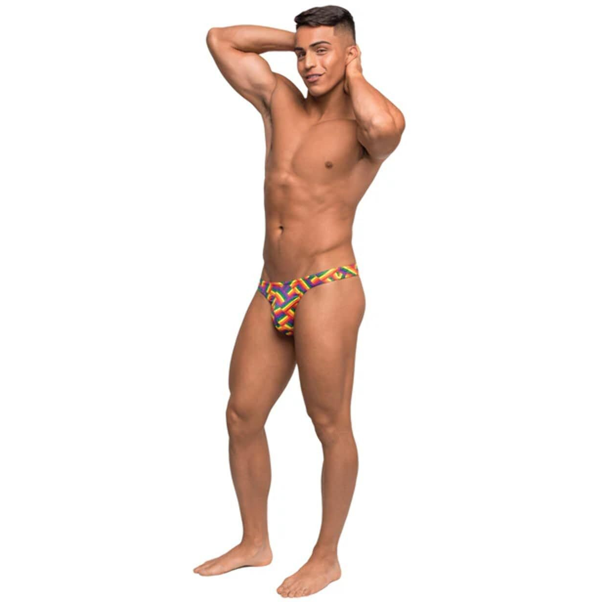 Pride Fest contoured Pouch Bong Thong Rainbow LXL(D0102H5gMNU)