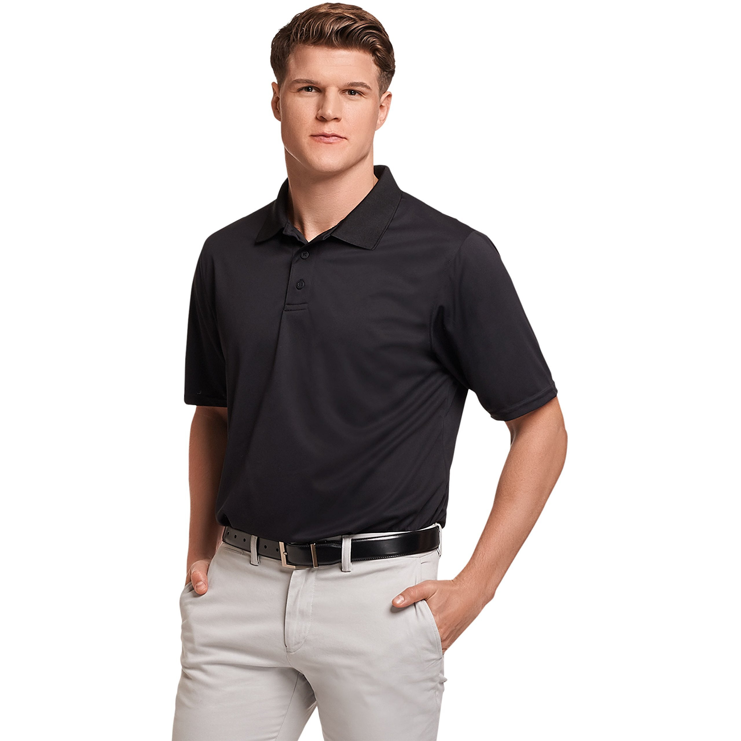 Russell Athletic Essential Short Sleeve Polo - Black, XL