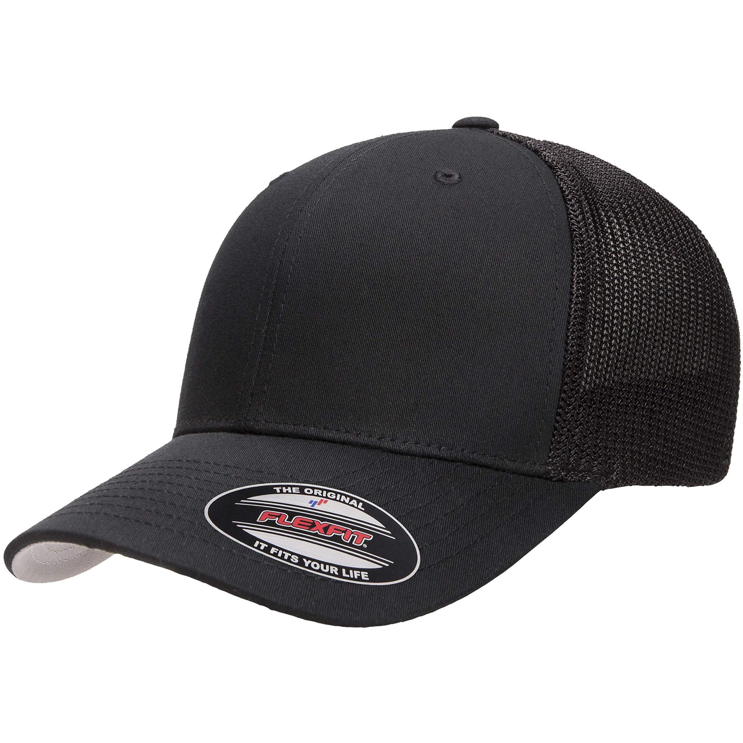 Adult 6-Panel Trucker cap - BLAcK - OS(D0102H7N5SX)