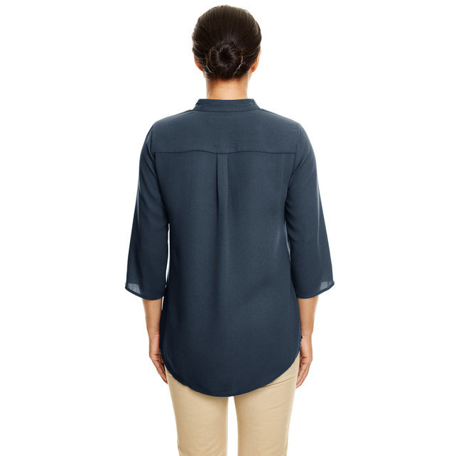 Ladies Perfect Fit34-Sleeve crepe Tunic - BLAcK - XS(D0102H7NAYX)