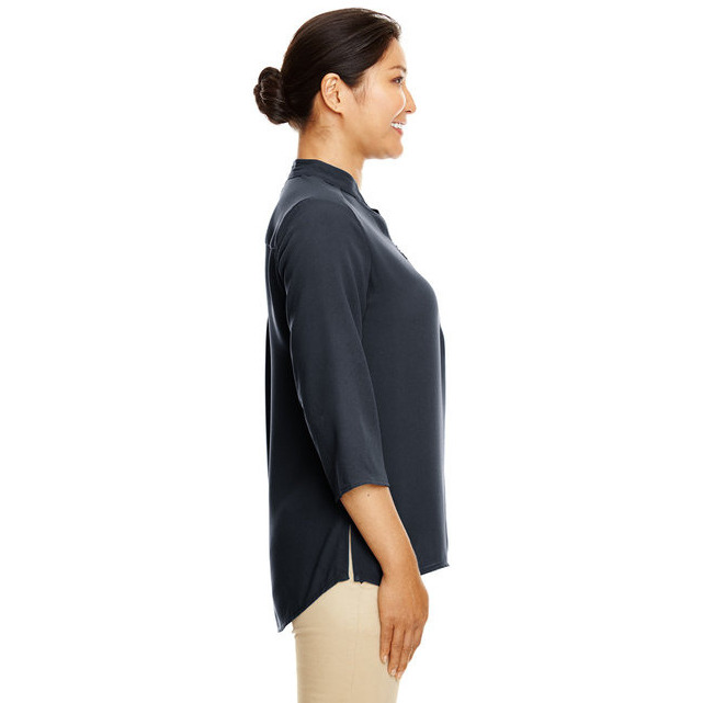 Ladies Perfect Fit34-Sleeve crepe Tunic - BLAcK - XS(D0102H7NAM2)
