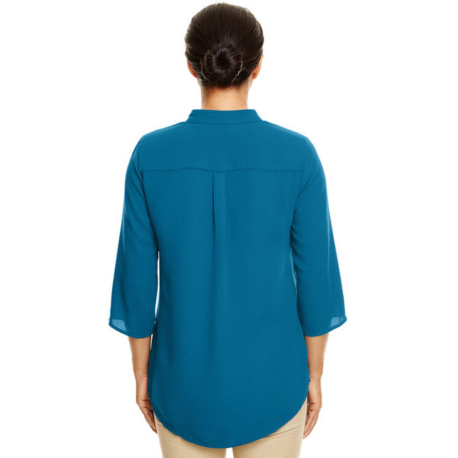 Ladies Perfect Fit34-Sleeve crepe Tunic - BLAcK - XS(D0102H7NA8X)