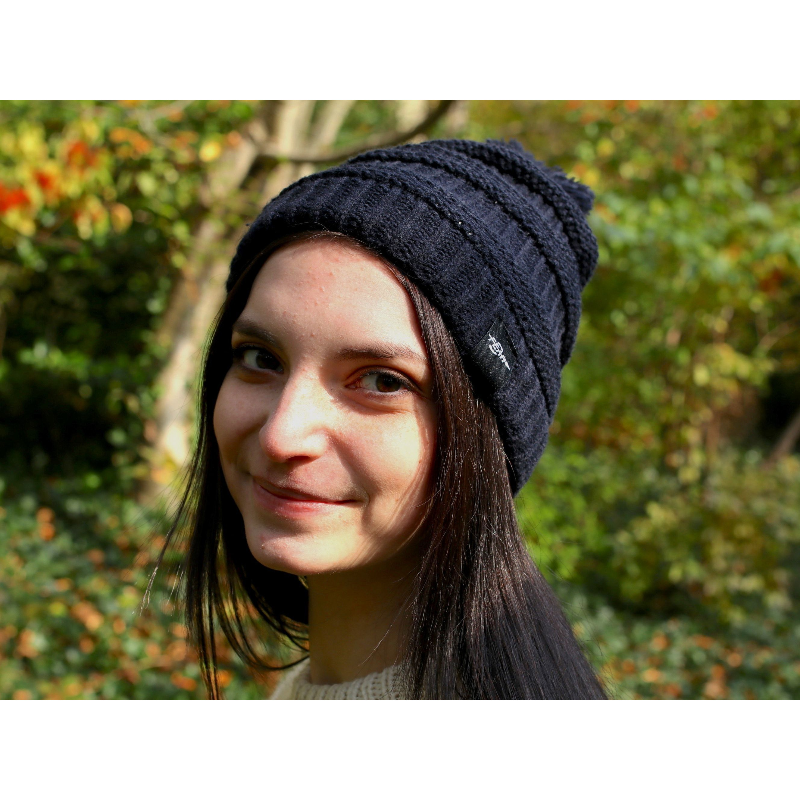 Fear0 NJ Warmest Plush Insulated Lining Knit cable Pom-Pom Beanie Hat Women(D0102H79VM6)