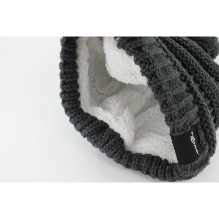 Fear0 NJ Warmest Plush Insulated Lining Knit cable cuff Fold Beanie Hat Women(D0102H79VZJ)