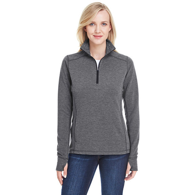 Ladies Omega Stretch Quarter-Zip - cHARcOAL TRBLND - S(D0102H769WP)