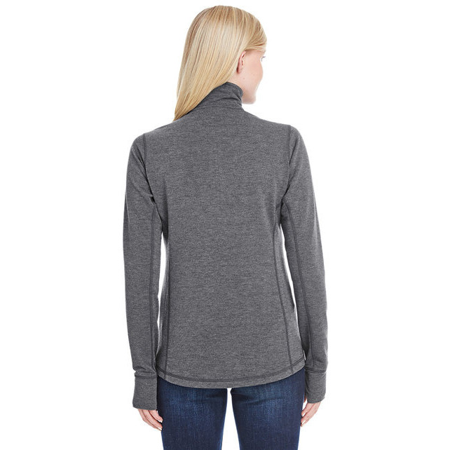 Ladies Omega Stretch Quarter-Zip - cHARcOAL TRBLND - S(D0102H769WP)