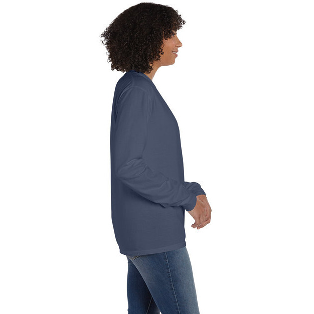 Unisex garment-Dyed Long-Sleeve T-Shirt with Pocket - NEW RAILROAD - S(D0102H7K1c2)
