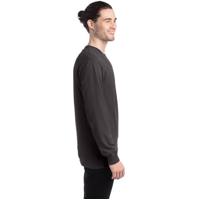 Unisex garment-Dyed Long-Sleeve T-Shirt - BLAcK - S(D0102H7K688)