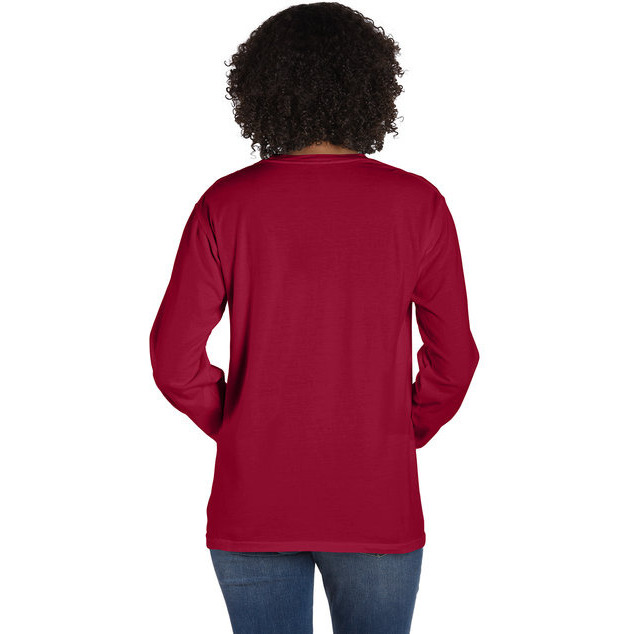 Unisex garment-Dyed Long-Sleeve T-Shirt with Pocket - NEW RAILROAD - S(D0102H7K11X)