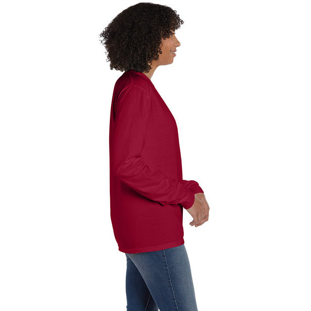Unisex garment-Dyed Long-Sleeve T-Shirt with Pocket - NEW RAILROAD - S(D0102H7K11X)