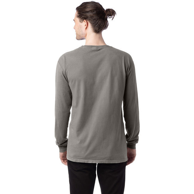Unisex garment-Dyed Long-Sleeve T-Shirt - BLAcK - S(D0102H7KYEJ)