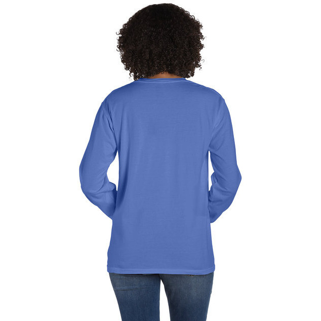 Unisex garment-Dyed Long-Sleeve T-Shirt with Pocket - NEW RAILROAD - S(D0102H7K1DP)