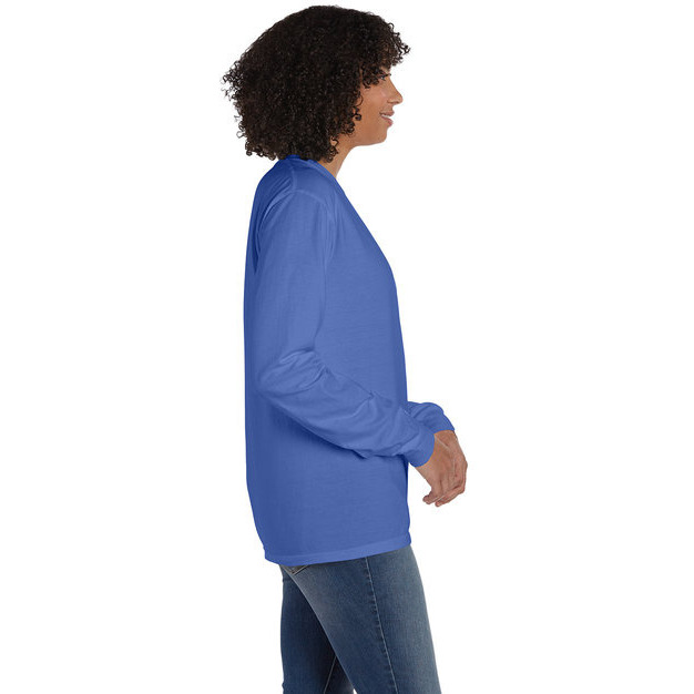 Unisex garment-Dyed Long-Sleeve T-Shirt with Pocket - NEW RAILROAD - S(D0102H7K1DP)