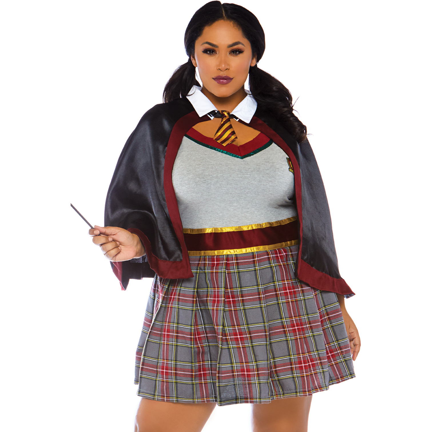 2 PC Spellbinding School Girl, includes dress with badge accents and cape with attached tie.